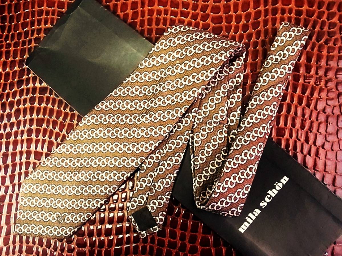 ■E2879N●良品●ミラショーン【ロゴ入】ネクタイ拍卖