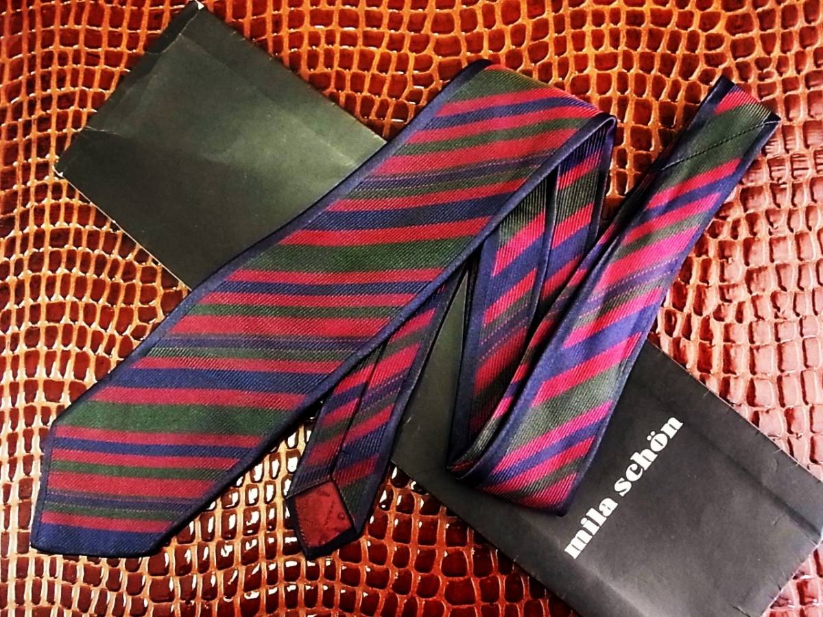 ■E2686N●良品●ミラショーンのネクタイ拍卖