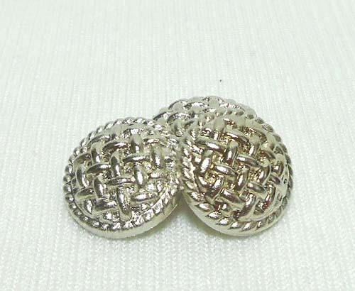 表面が平織のような網目状になっているニッケルボタン<12個セット>拍卖