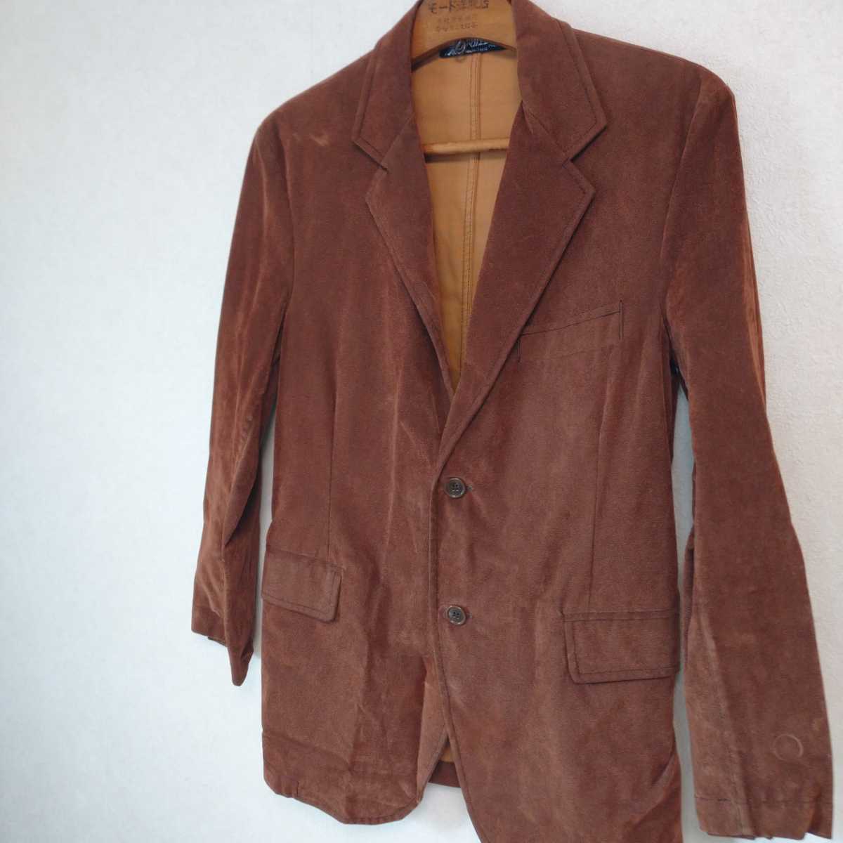 イタリア製 ランチ HRM スウェード風ジャケット 茶S拍卖