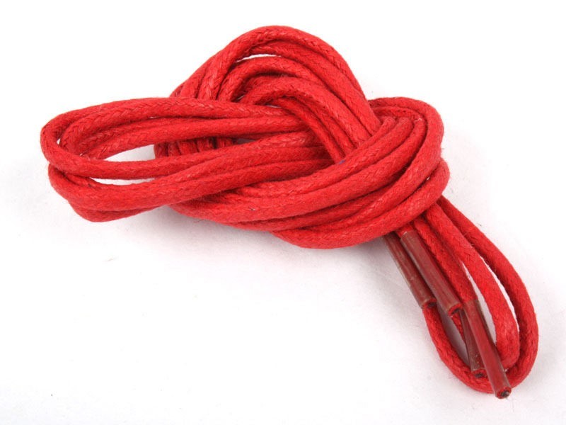 革靴.ブーツに最適 蝋引きシューレース 細いタイプ 0.3×100cm丸紐 靴紐 靴ひも#レッド拍卖