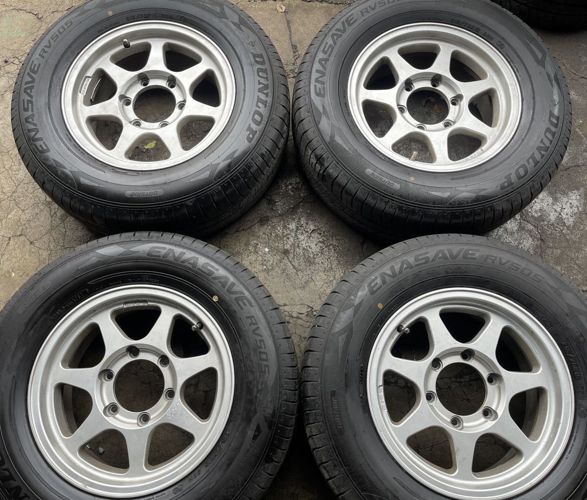 215/70R15 15×6J OF22 139.7 6穴  ダンロップ RV505 2021年製タイヤ 美品 グランビア ツーリング  ハイエース 4本拍卖