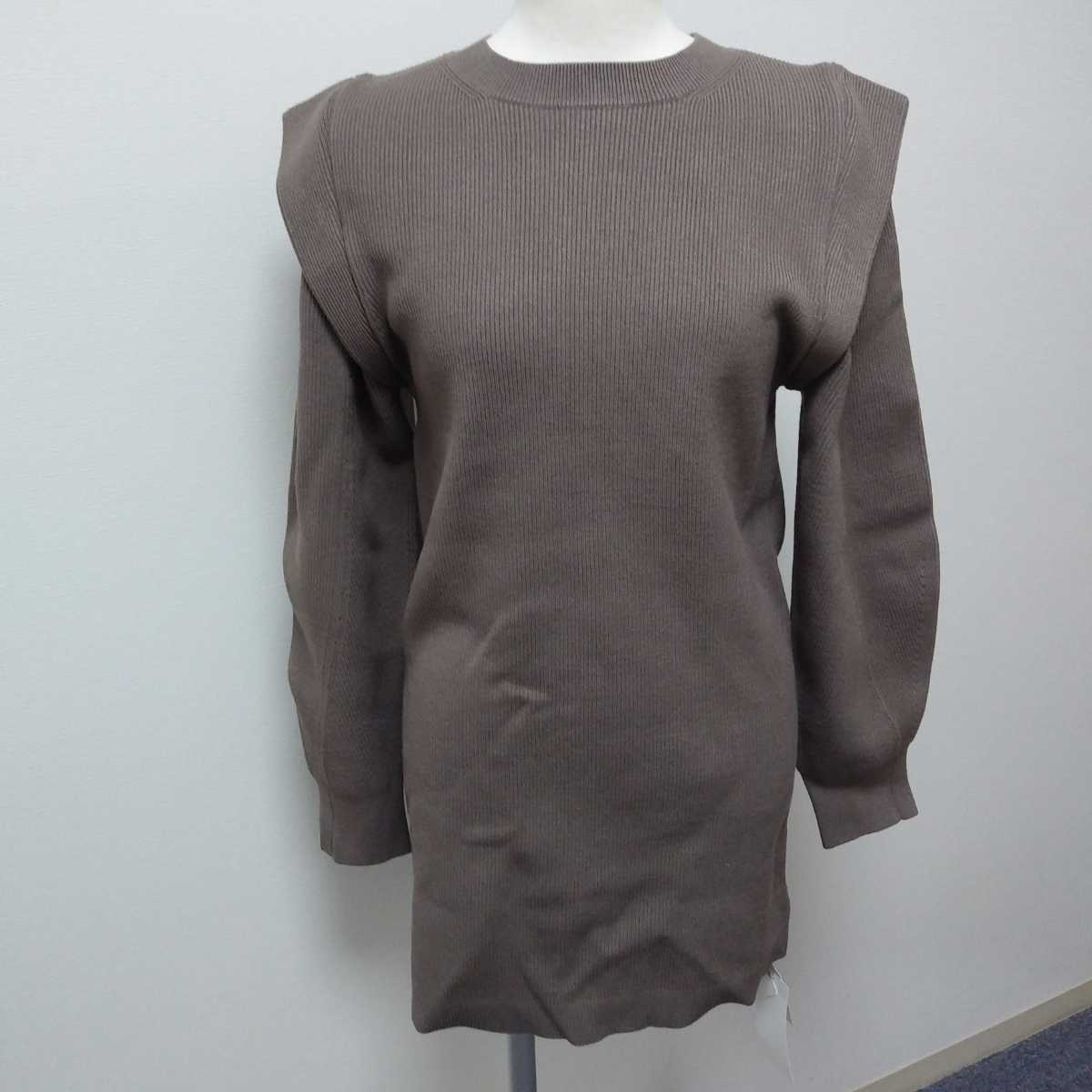 SNIDEL スナイデル ミニニットワンピ フリーサイズ カーキ拍卖