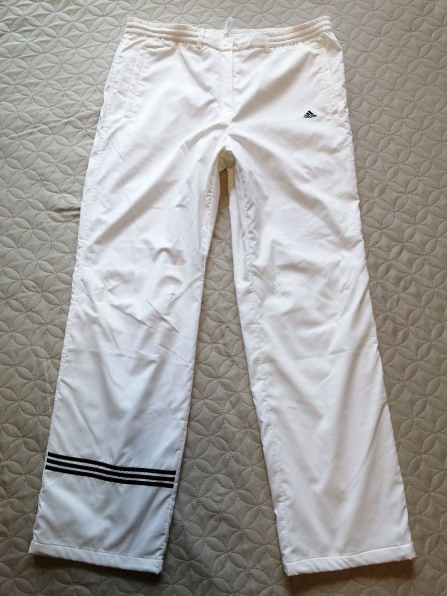 アディダス adidas ウィンドパンツ 裏起毛 XL ホワイト拍卖