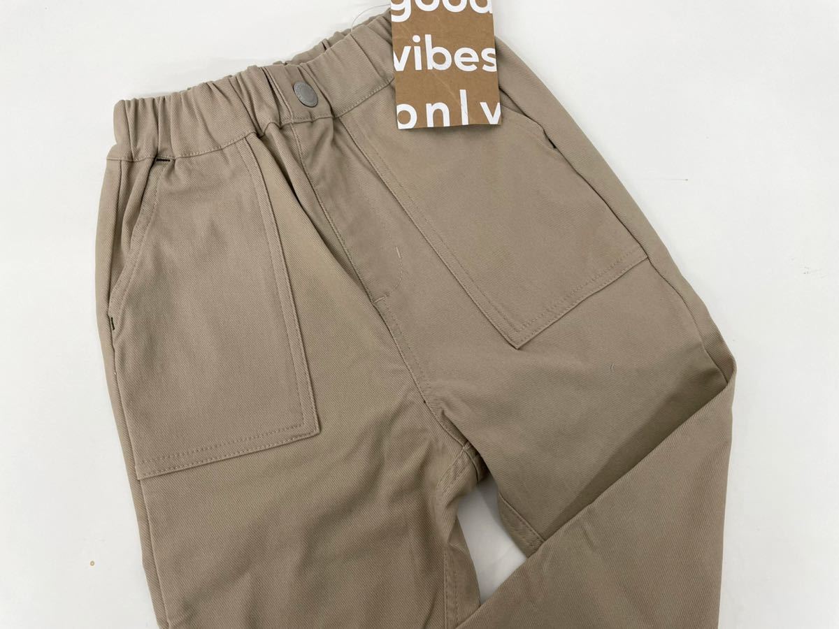 新品■good vibes only キッズ パンツ 110 ベージュ 長ズボン カジュアル シンプル拍卖