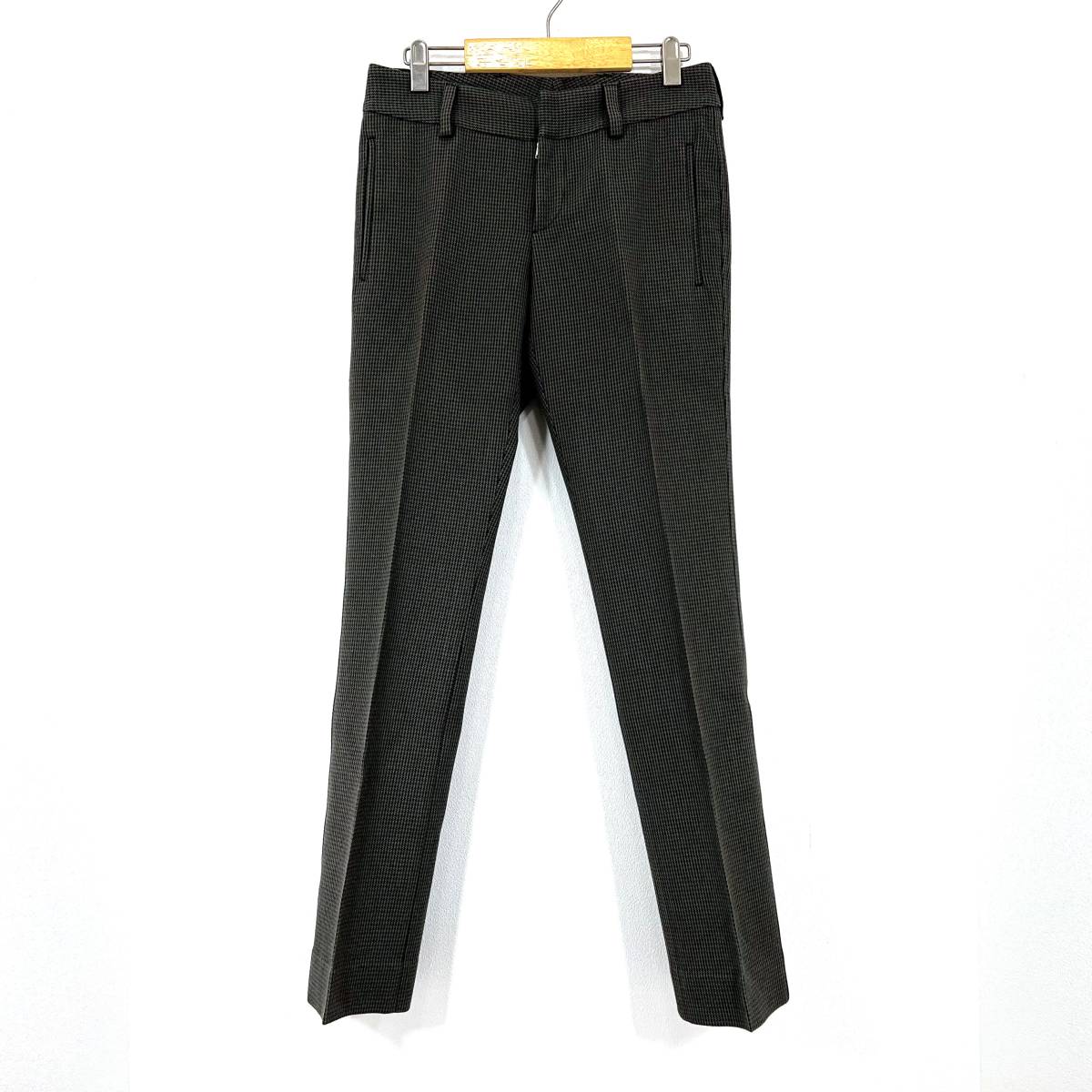 MIUMIU パンツ 千鳥格子 ブラウン 44 スラックス トラウザー 柄 カジュアル ボトム ツィード ミュウミュウ拍卖