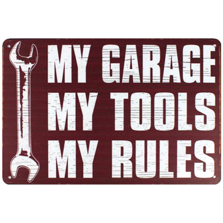 A1516 メタル サイン ブリキ 看板 金属 製 プレート 店 車 バイク カー 用品 パーツ 修理 リペア ガレージ GARAGE 【51057拍卖