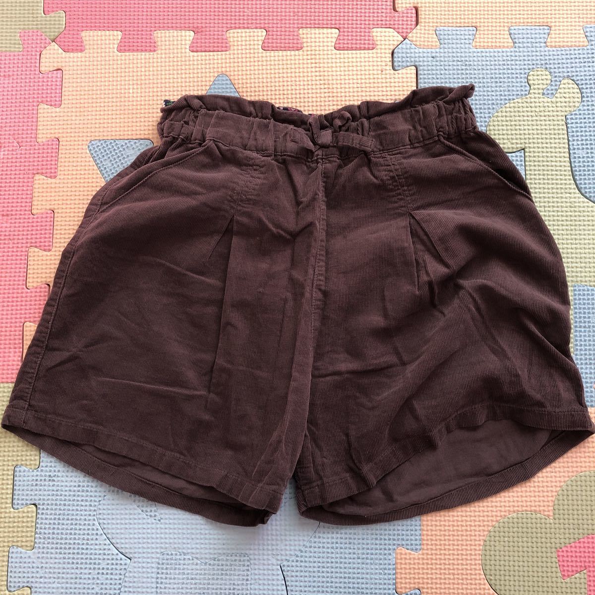 【美品即決】アプレレクール とっても可愛い女の子用コーデュロイショートパンツ 140cm 半ズボン こげ茶色拍卖