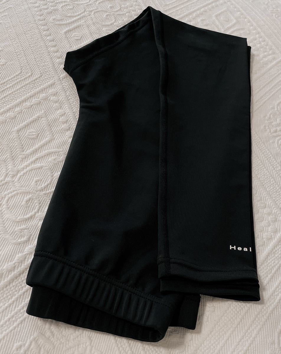 美品 Heal Creek ヒールクリーク レギンス 黒 ウエストゴム スパッツ レディース 40(M) ゴルフウェア ブラック拍卖