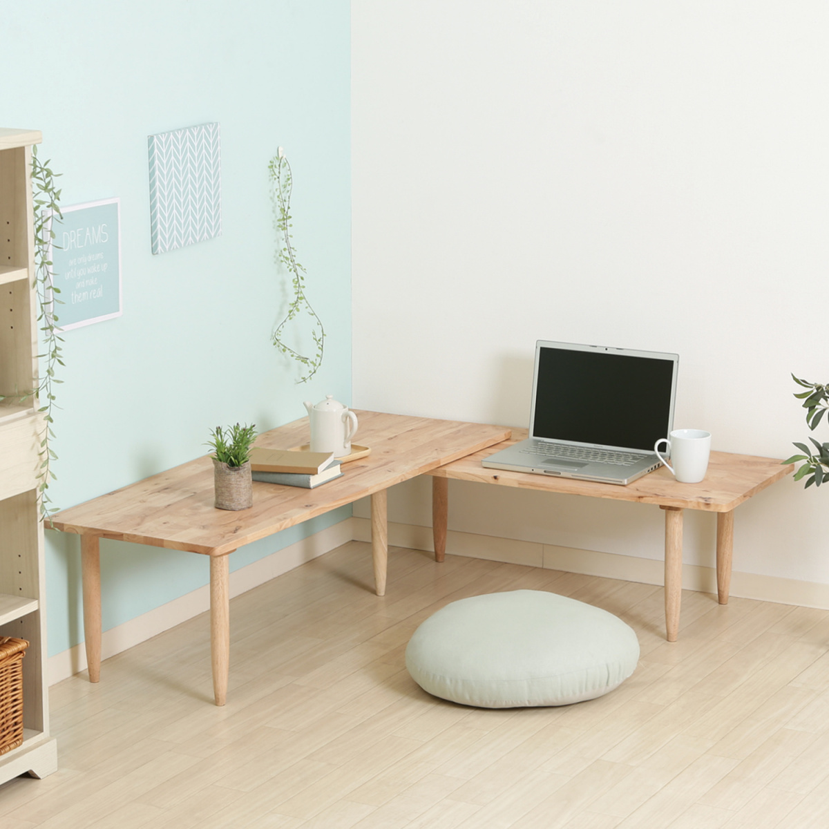 ツインテーブル ローテーブル 幅120cm ナチュラル【新品】【送料無料】(北海道 沖縄 離島は別途送料)拍卖