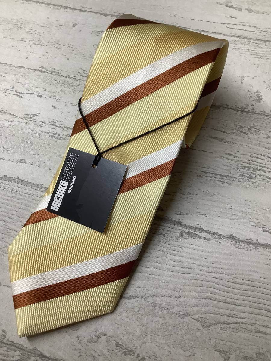 新品★ミチコロンドン日本製お買い得 きれいなイエローストライプタイプ お買い得サービス拍卖