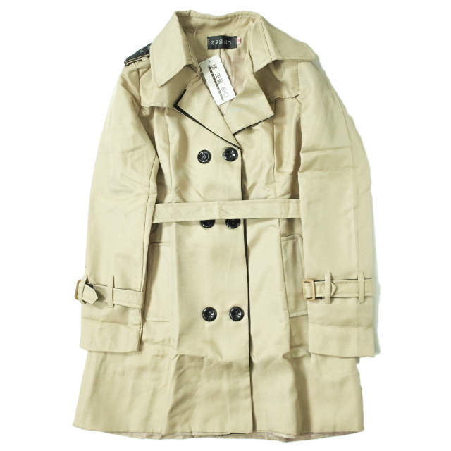 新品 no brand ノーブランド ツイル トレンチコート M ベージュ アウター h111拍卖