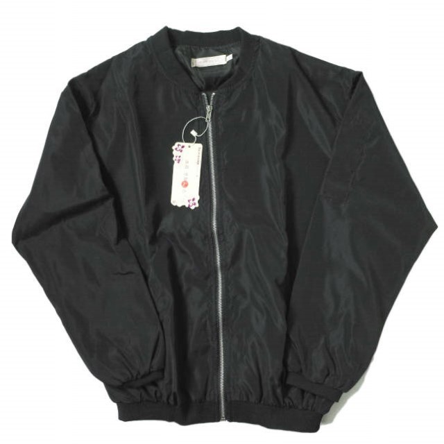 新品 no brand ノーブランド ナイロン MA-1ジャケット M ブラック フライトジャケット ブルゾン アウター h115拍卖