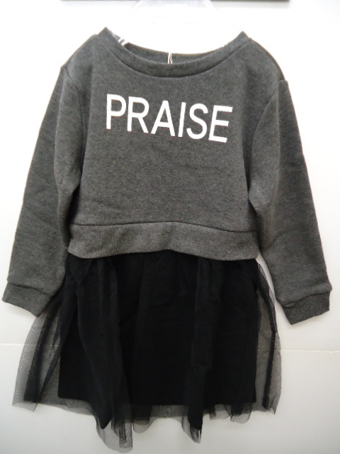 【KCM】jco-2-100A★新品未使用★【COMME CA ISM/コムサイズム】ワンピース 長袖 裏起毛 オーガンジー 切替 100A ブラック キッズ拍卖