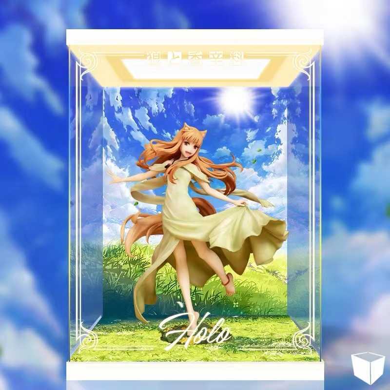 狼と香辛料 ホロ 1/7 キューズQ ☆専用☆ フィギュアケース 展示ケース LED 照明 アクリル コレクション ディスプレイ クリア ショーケース拍卖