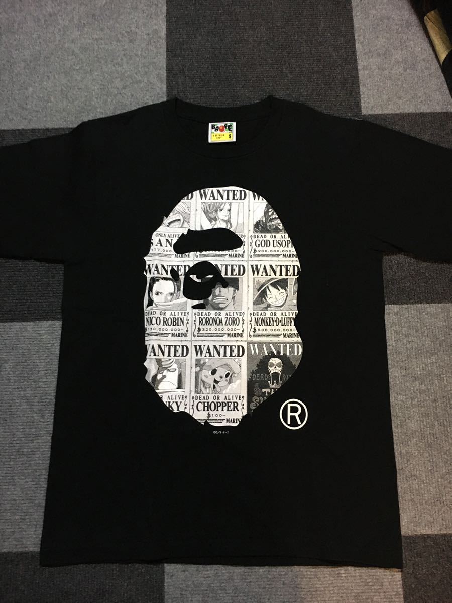 A BATHING APE X ONE PIECE WANTED TEE S SIZE Tシャツ アベイシングエイプ拍卖