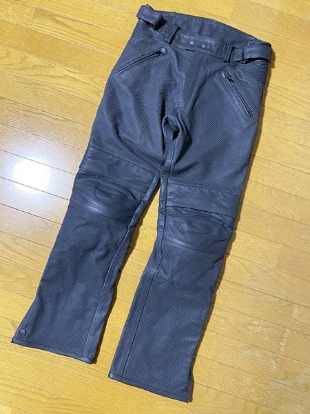 美品☆【DEGNER】ライディング バイカー パンチング切替 レザーパンツ L デグナー拍卖