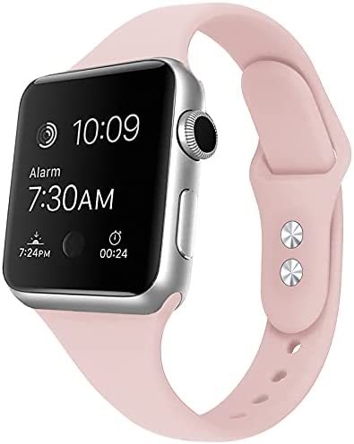 新品未使用送料無料Apple watch バンド シリコン 交換ベルト アップルウォッチ42mm/44mm/ iwatch バンド ピンク色 M/L拍卖