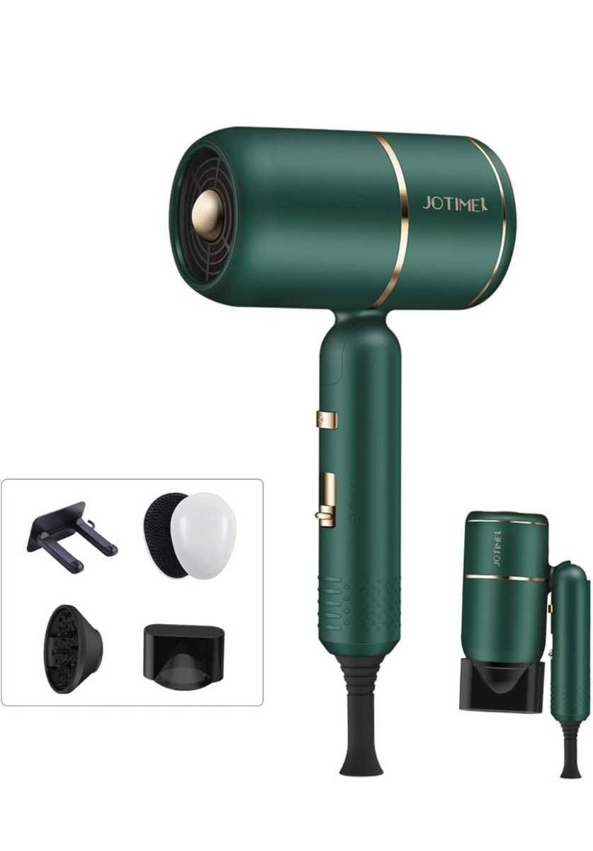 ドライヤー 大風量 速乾 収納 折り畳み式 ヘアドライヤー マイナスイオン 1500W 軽量 3段階調整 57℃恒温機能 ブラシ付き ノズル二つ 拍卖