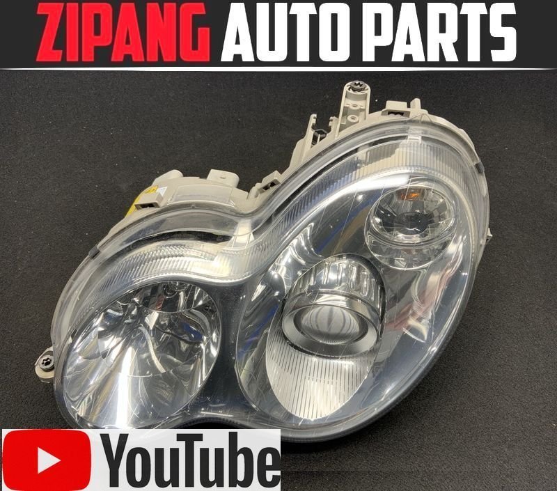 MB195 W203 C180T コンプレッサー AV 純正 左ヘッドライト HID/バラスト付 ◆A 203 820 37 59 ▲飛び石キズ有り 【動画有り】○ ★即決★拍卖