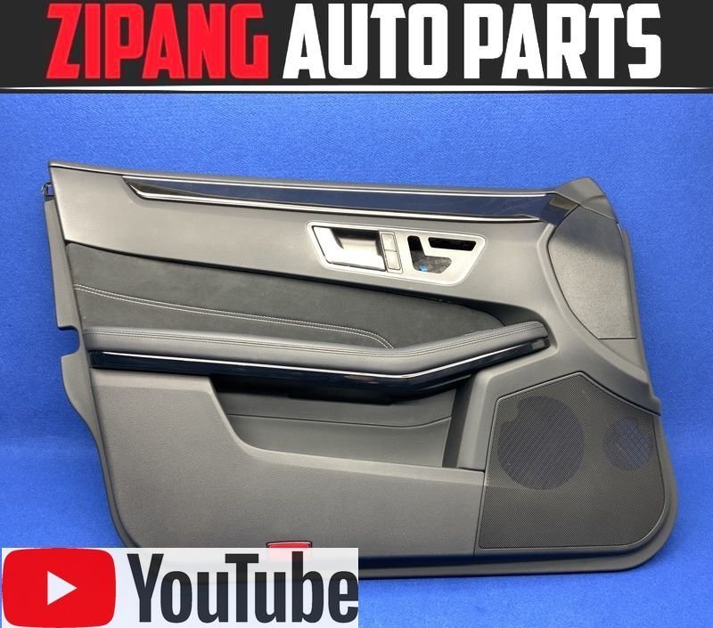 MB199 W212 E250 AV AMGスポーツ 後期 左フロント ドア トリム/内張り ◆合皮/ブラック系 【動画有り】○拍卖