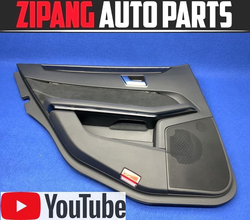 MB199 W212 E250 AV AMGスポーツ 後期 左リア ドア トリム/内張り ◆合皮/ブラック系 【動画有り】○拍卖