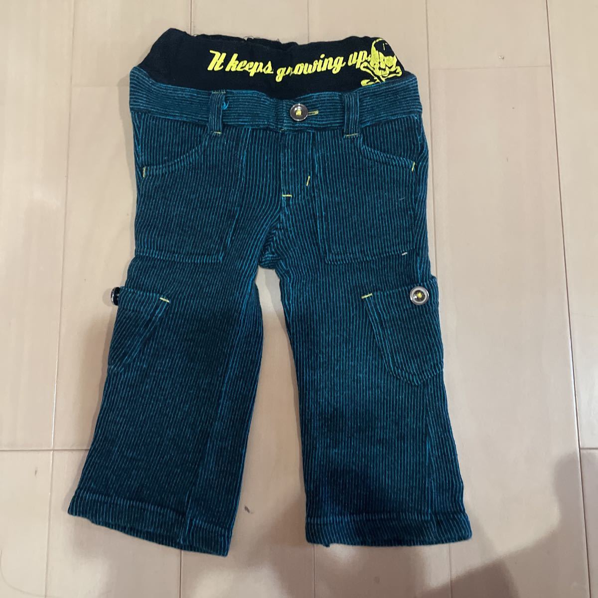 送料無料 TK SAPKID やわらかパンツ 80cm ウエスト総ゴム 黒×青 ストライプ 送料込み拍卖