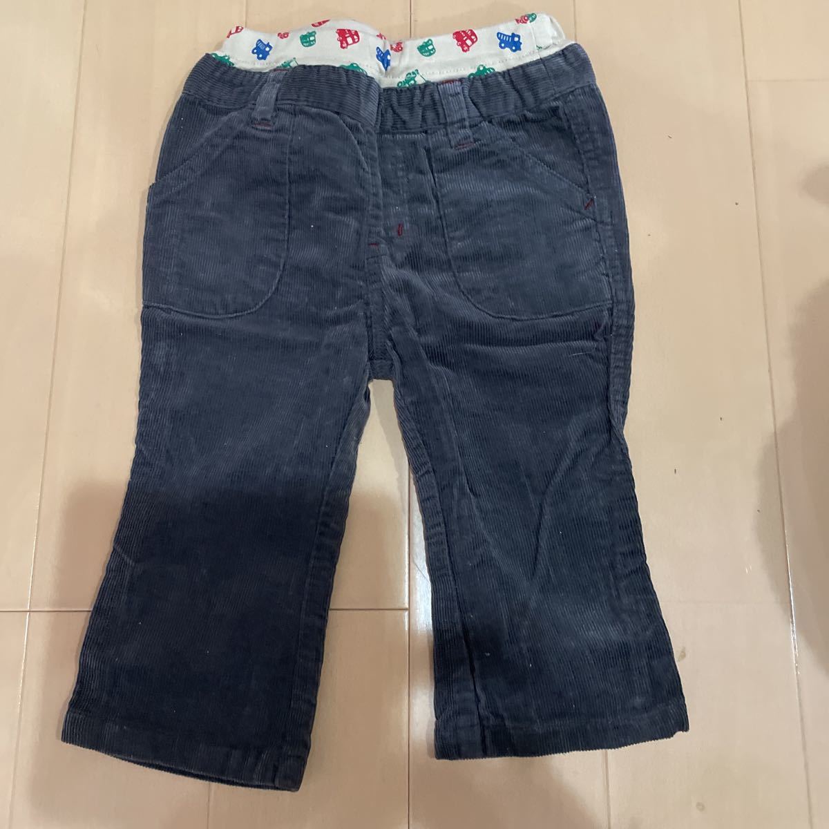 送料無料 コーデュロイパンツ 80cm ウエスト総ゴム 車柄 自動車好きに 送料込み拍卖