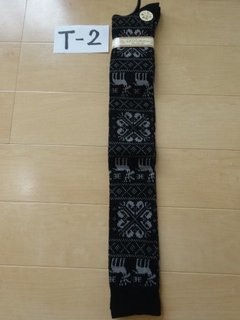 T-2★新品未使用★レディースオーバーニ―ソックス・50cm超え・23cm~25cm拍卖