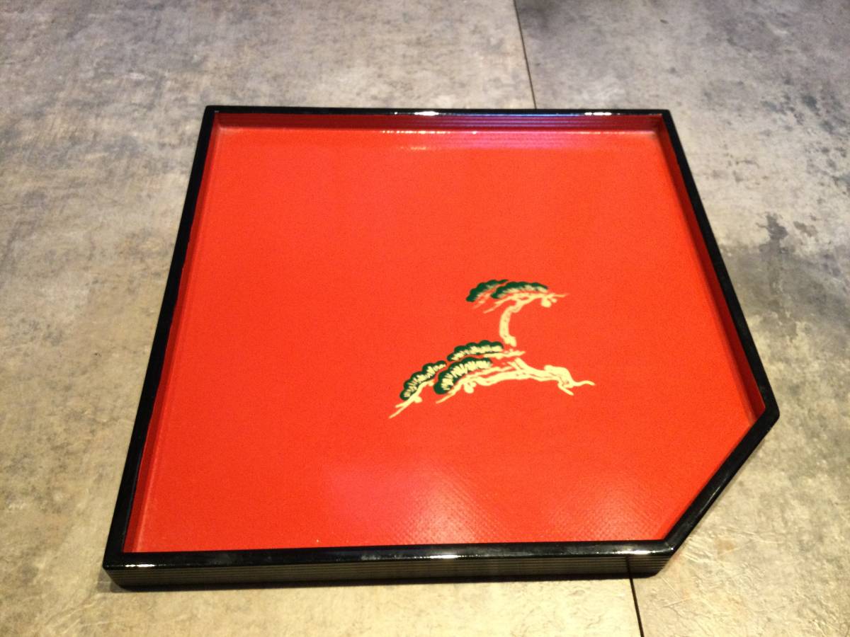 干菓子盆 角折老松 菓子盆 四方干菓子盆 四方盆 茶道具 茶器 茶の湯拍卖