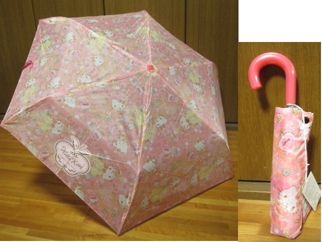 *新品*ハローキティ*持手付3段折りたたみ傘*パフューム*ピンク*サンリオ*拍卖