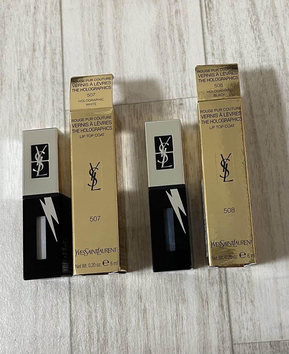 YSL イヴ・サンローラン ルージュ ピュールクチュール ヴェルニ ザ ホログラフィックス 2本セット 507 508 口紅 リキッドルージュ拍卖