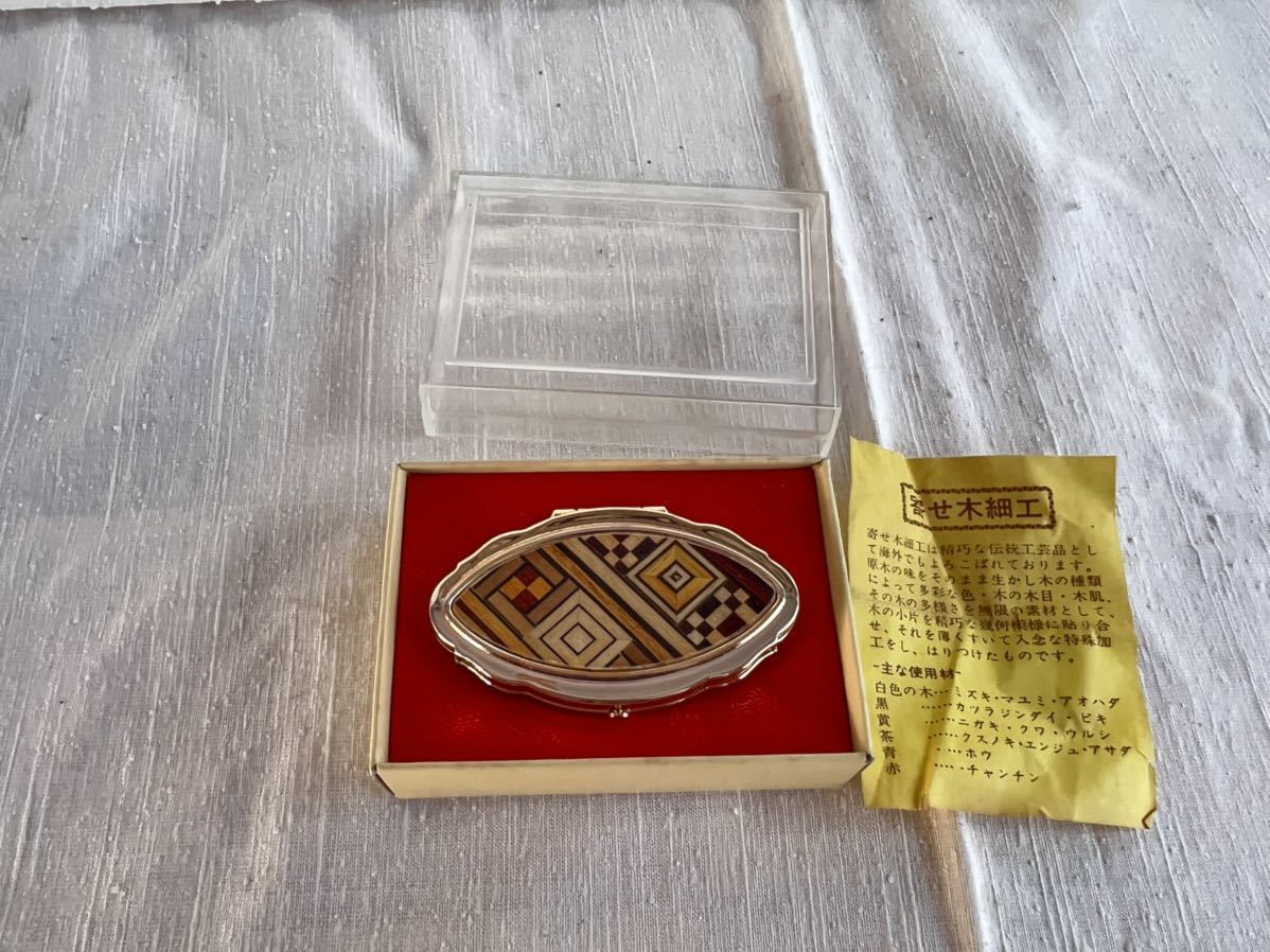 ◆未使用◆寄木細工 スカーフホルダー 鏡付き◆A-3474拍卖