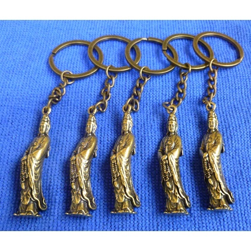 観音菩薩 銅製 お守り キーホルダー お得5個セット拍卖