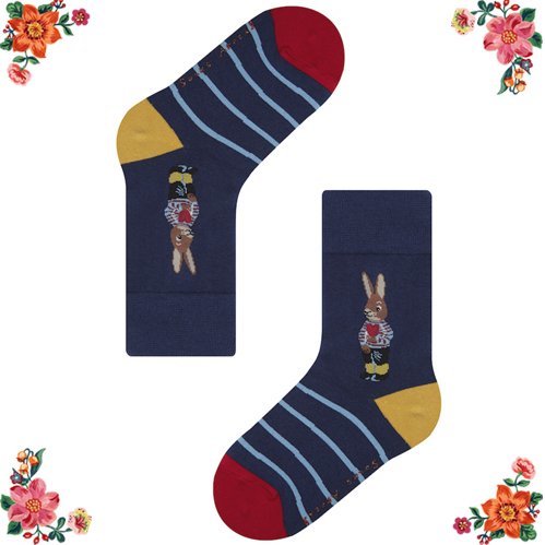 【ナタリー・レテ】キッズ・ソックス イースター・ラビット 18-22cm イースターうさぎの子供用靴下 Nathalie Lete キッチュ フランス拍卖
