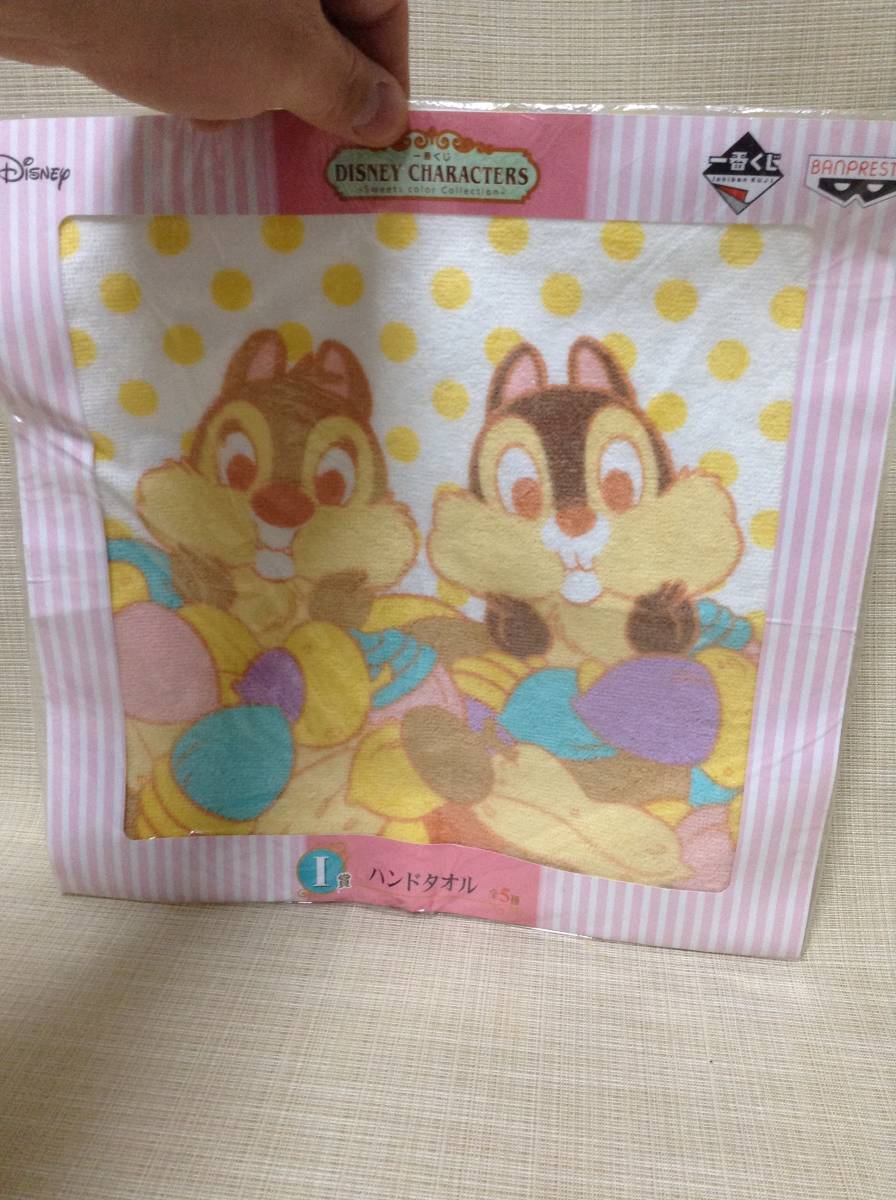 DISNEY CHARACTERS ~Sweets color Collection~ I賞 ハンドタオル チップとデール ★一番くじ★ 2016年2月発売 ディズニーキャラクターズ拍卖