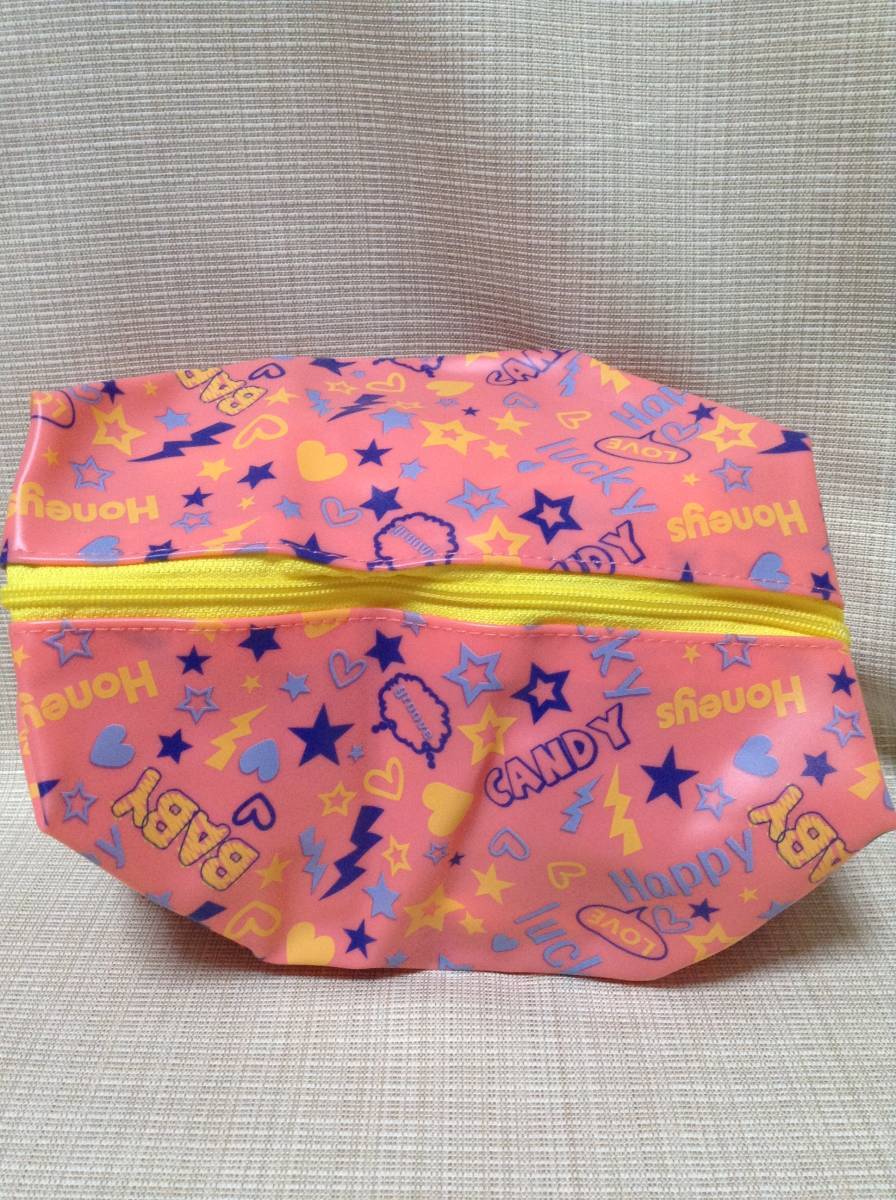 ハニーズ ジェリーポーチ ピンク ネオンカラー ニコラ2013年5月号ふろく 史上初!祝ハニーズ×ニコラ初コラボ かつてないBIGサイズ Honeys 拍卖