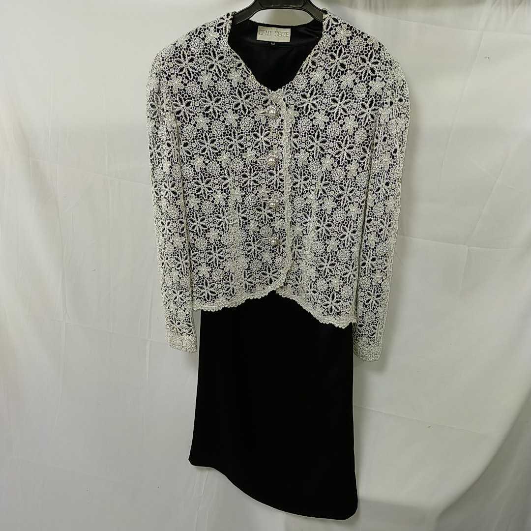 TOKYO IGIN イギン製 総レース フォーマル ジャケット スカート スーツ 9AR 冠婚葬祭 S拍卖