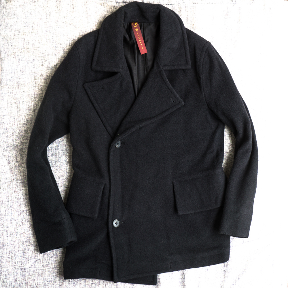 新品 HONOR GATHERING カシミア タスマニアウール コート S 送料込 日本製 メンズ オナーギャザリング カシミヤ ウール Pコート ピーコート拍卖