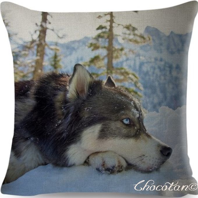 【送料無料】シベリアンハスキー R クッションカバー【新品】拍卖