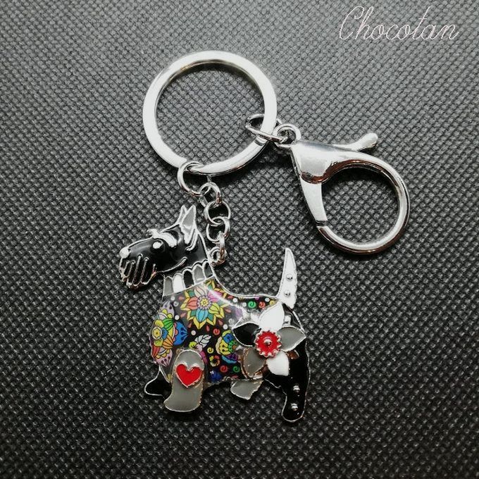 【送料無料】スコッティ スコッチ エナメル キーリング 黒【新品】拍卖