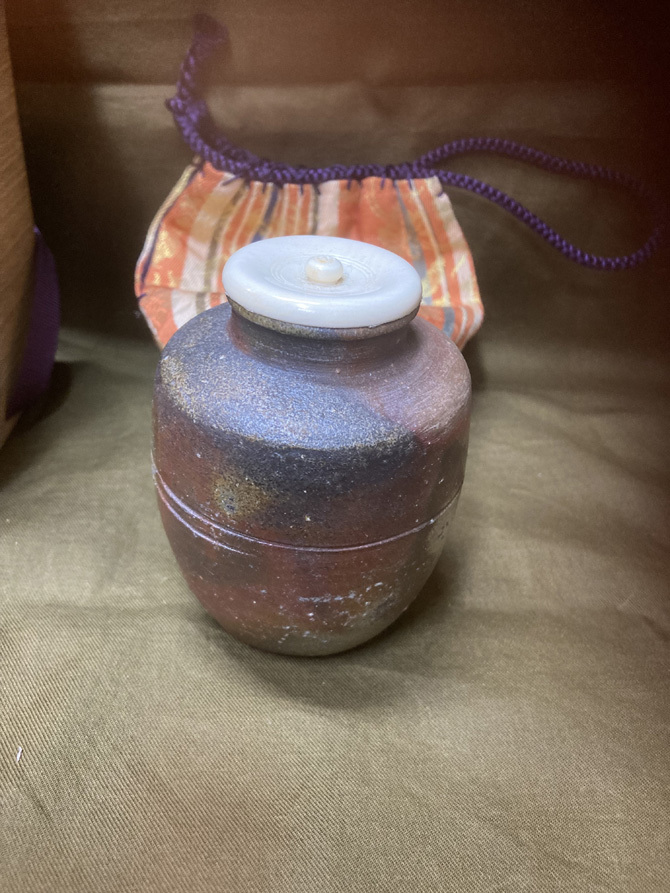 茶道具 茶入 備前焼肩衝茶入 乗松俊行 764拍卖