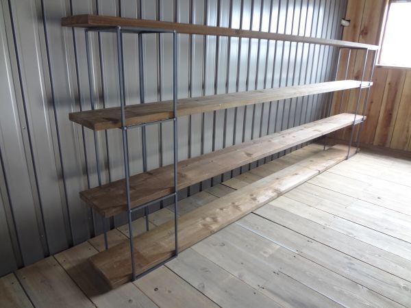 アイアンキューブフレーム 3段2個set アイアンシェルフ 国産オリジナル 店舗什器 陳列棚 オープンラック 飾り棚 足場板 古材 h拍卖