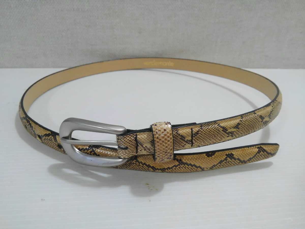 verde monte へび革ベルト ウエスト62cm~70cm 15mm幅拍卖