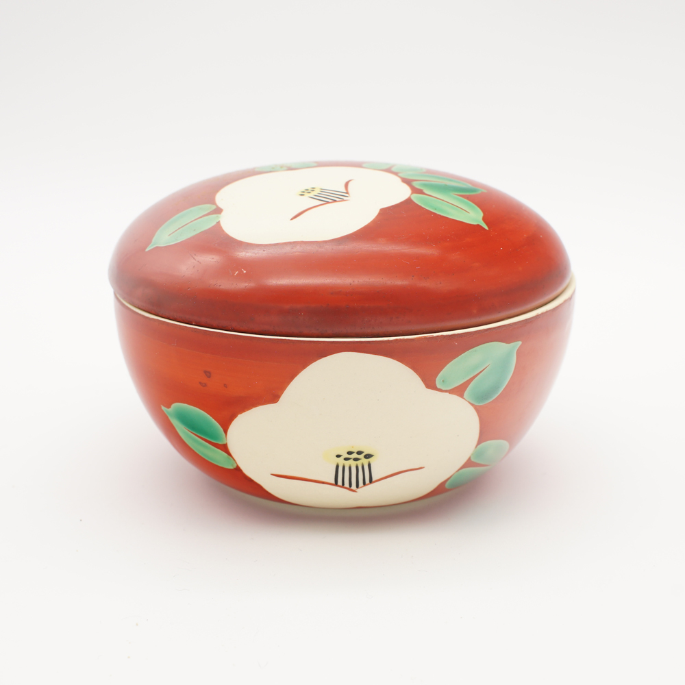 美濃焼! ZOHO ☆白椿蓋物☆ GP5 新品 陶箱 小鉢 盛鉢 ボウル BOX 小物入れ アクセサリー入れ ギフト拍卖