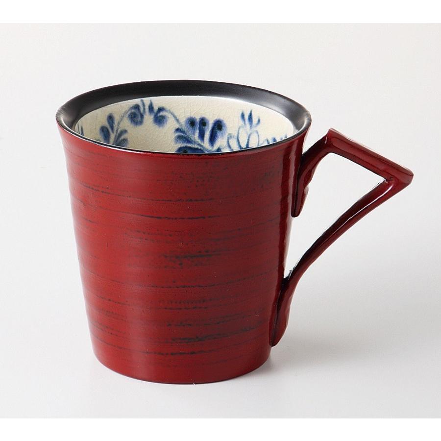 美濃焼! ☆漆陶そう吉 しだ曙(赤)マグカップ☆ V4019-8 新品 コーヒー 紅茶 ミルク ラテ エスプレッソ ギフト拍卖