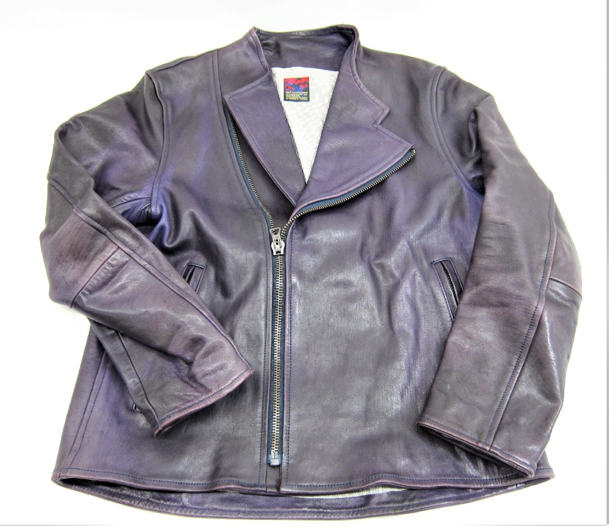 ブルーナボイン レザー アランジャケット パープル SIZE:不明 メンズ 衣類 □UF3519拍卖