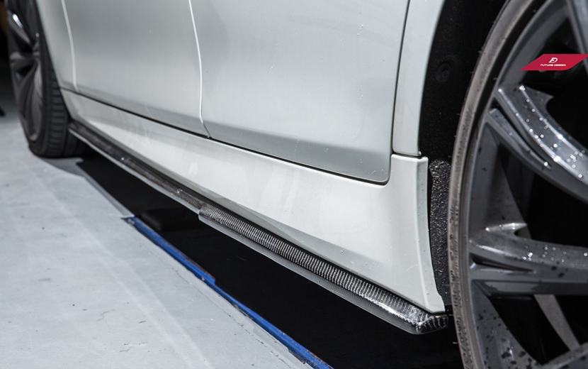 【FUTURE DESIGN 正規品】BMW 5シリーズ F10 セダン F11ツーリング M5 Mスポーツ用 サイドスカート 本物Drycarbon ドライカーボン カスタム拍卖