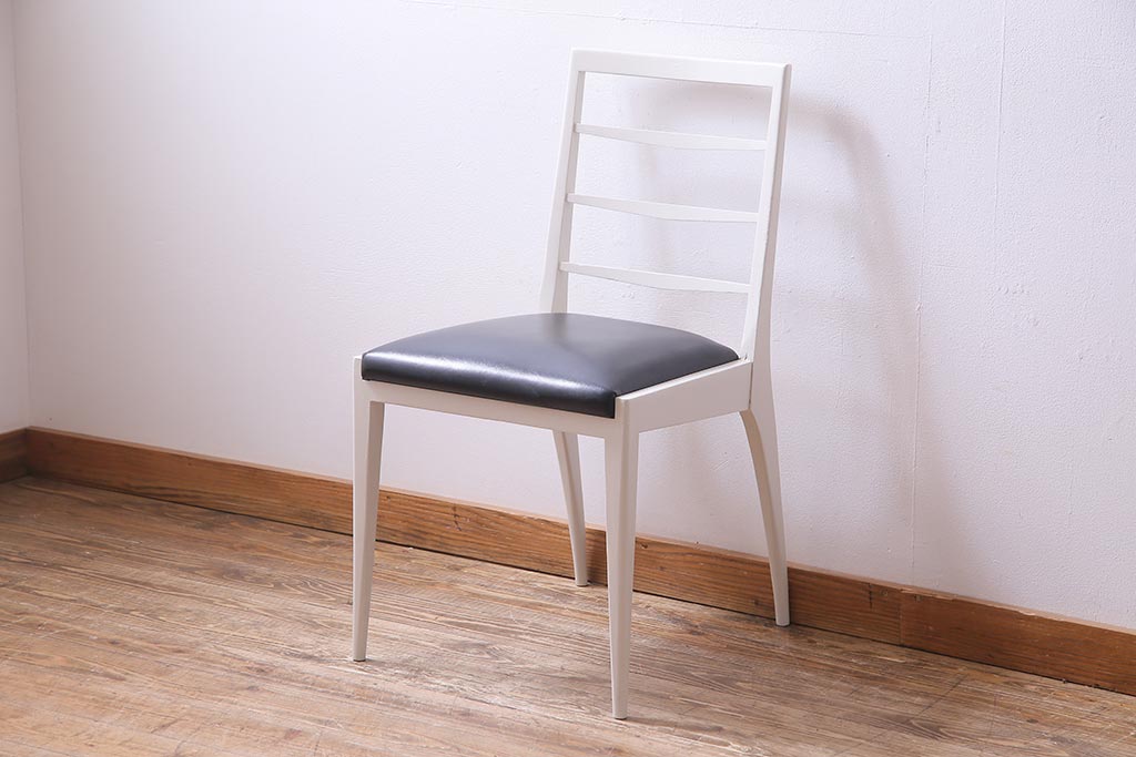 R-032847 ペイント家具 細身のフレームがおしゃれなダイニングチェア(ワークチェア、椅子)拍卖