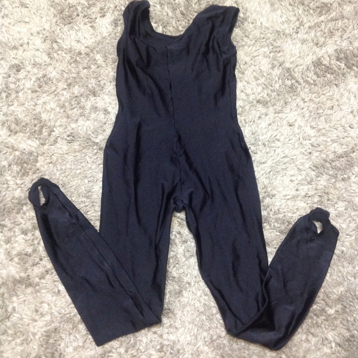 ツルツルブラック タンクスリーブトレンカユニタード Sサイズ used超美品拍卖